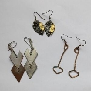 Lot of Three Mixed Metal Earrings